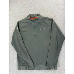 McLaren 1/4 Zip Screened Logo 1/4 Zip Sweatshirt (Men's Large) Gray